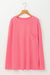 Peach Blossom Plus Size Textured Ribbed Long Sleeve T-Shirt