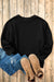 Black Terry Drop Shoulder Sweatshirt with Solid Fleece Lining