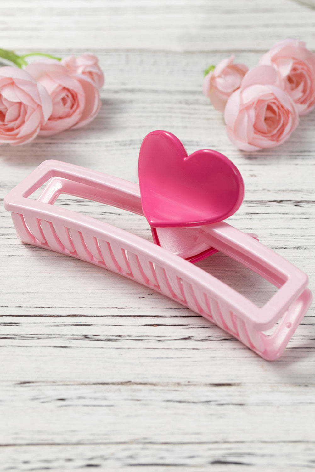 Griffe de cheveux de conception de coeur minimaliste rose Valentines