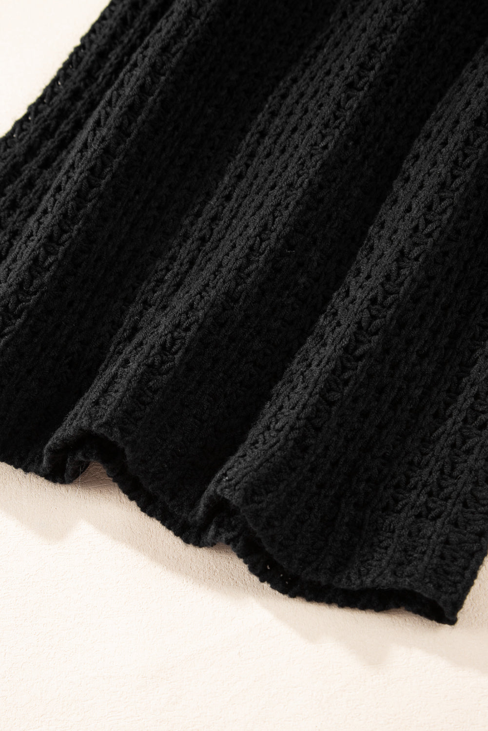 Crochet noir creux en V Pull à cou