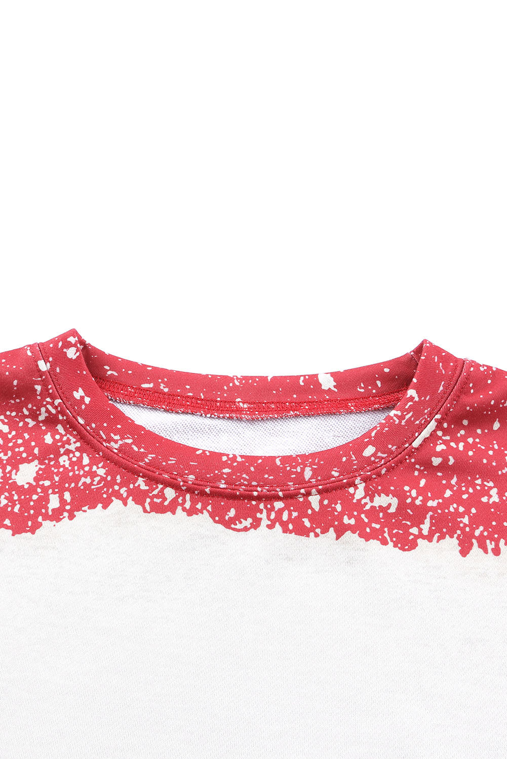 Sudadera de leopardo de tip-dye rojo brillante con hombros caídos