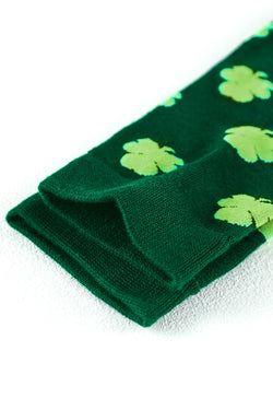 Calcetines de tubo verde oscuro con estampado de trébol de St Patricks