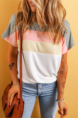 T-shirt patchwork color block *