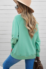 Green French Terry cotton blend sweatshirt