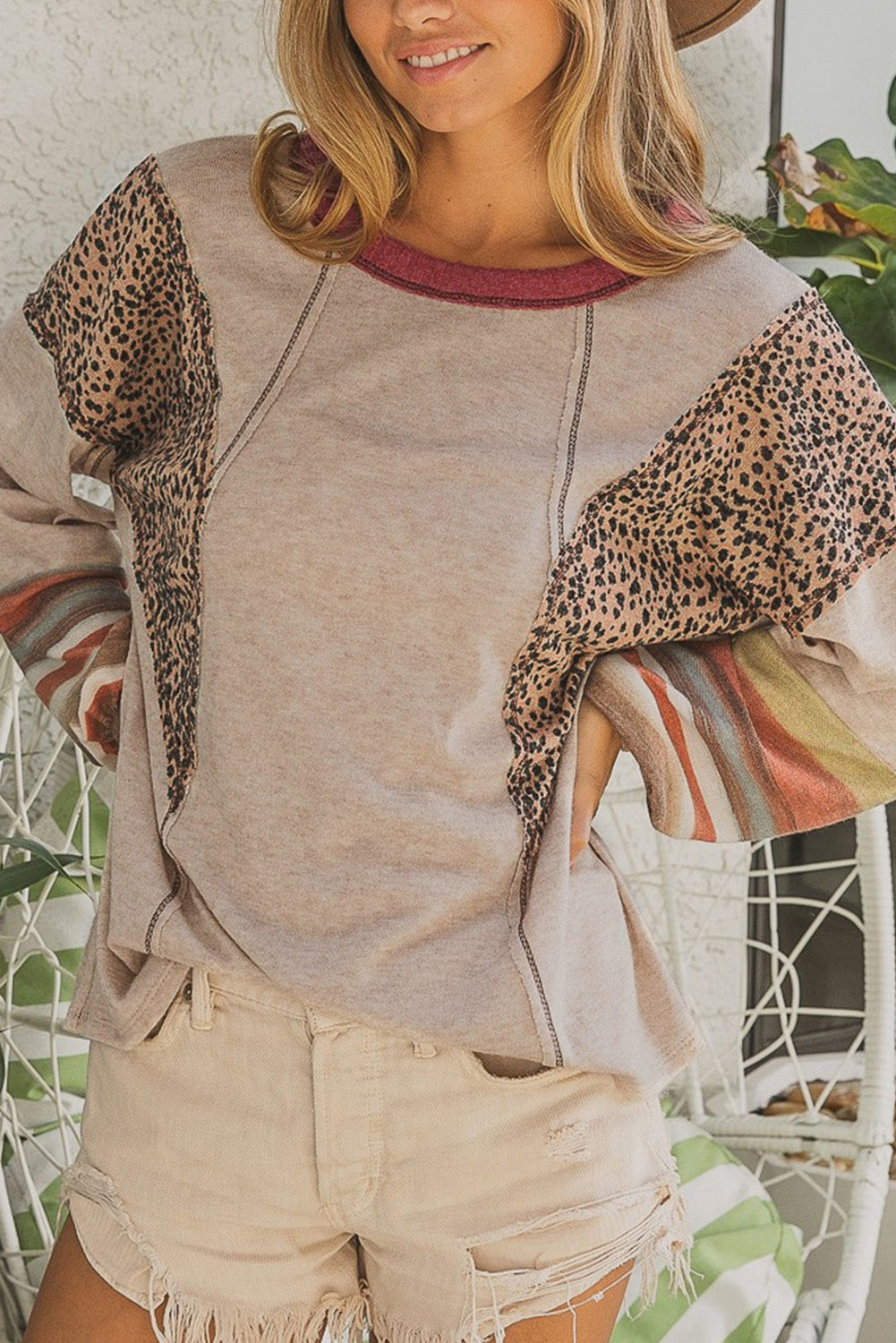 Patchwork Khaki Leopard Serape exposé