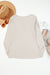 Beige alto con mangas largas y en V -neck en encaje de gancho