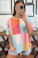 Light blue embossed T-shirt light blue color block