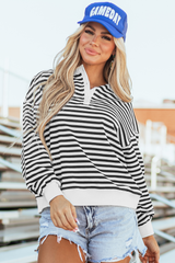 Striped over-dimensional sweatshirt *