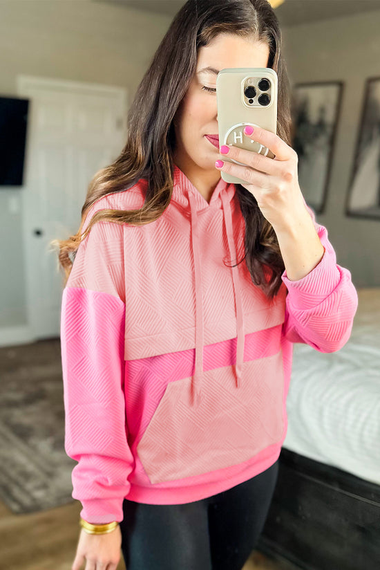 Pink textured hoodie *