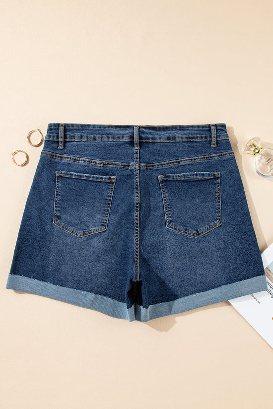 Short en jean taille haute grande taille *