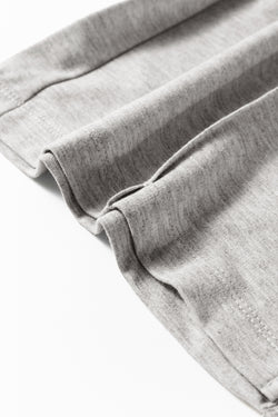 Pantalon décontracté en tricot taille haute à jambe large et couture centrale gris moyen