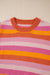 Pull col rond orange à bords côtelés *