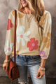 Sleeve top bracelet and cute floral print apricot