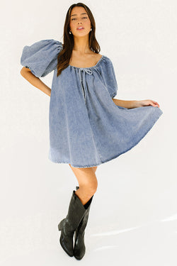 Dank babydoll dress in square collar *