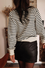 Sudadera gráfica abotonada con rayas negras ciao amore