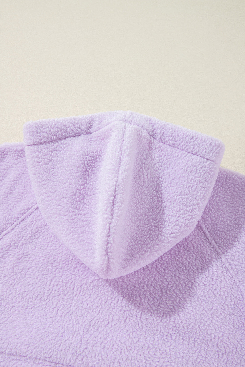 Lavendula Patch Pocket Pocket Fuzzy Trawstring Hoodie