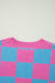 Débardeur pull à bordure côtelée à motif à carreaux color block rose Sachet-A WOMAN WE LOVE