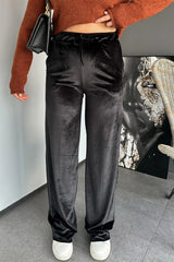 Pantalon décontracté en velours brillant avec cordon de serrage