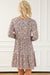 Long sleeve dress with ruffles and leopard animal print