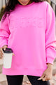 Sweatshirt relaxed in relief with Bonbon Coffee letter