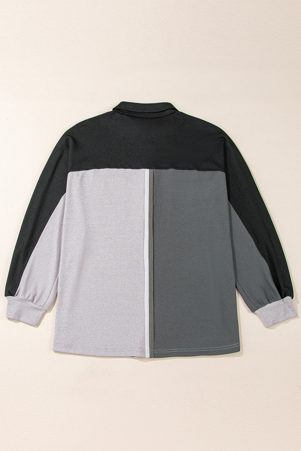 Sudadera de gran tamaño de cuello acanalado de color gris