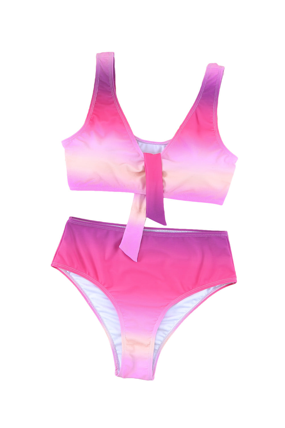 Couleur de gradient violet noué V Bikini de bikini