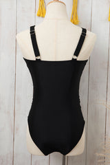 Monokini high waist at v * collar