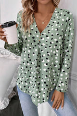 Chemisier vert à pois et imprimé boutonné *-A WOMAN WE LOVE