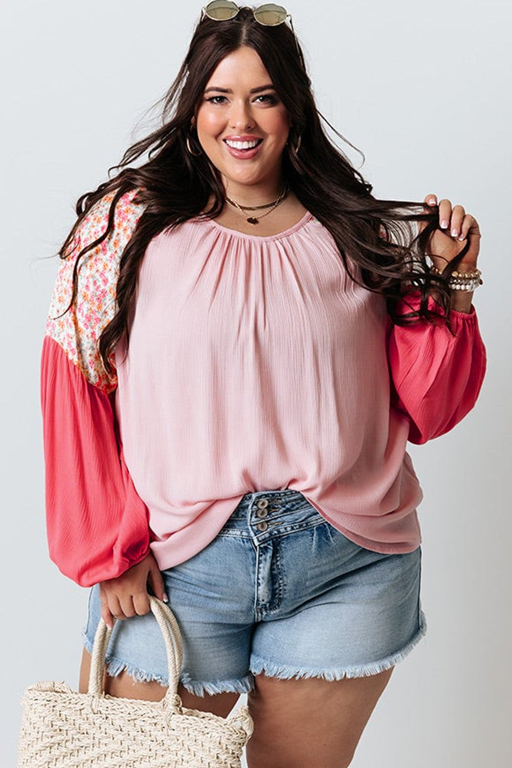 Chemisier patchwork floral contrasté *-A WOMAN WE LOVE