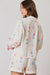 Two -piece white pajama set with wine glass print and Christmas butterfly knot