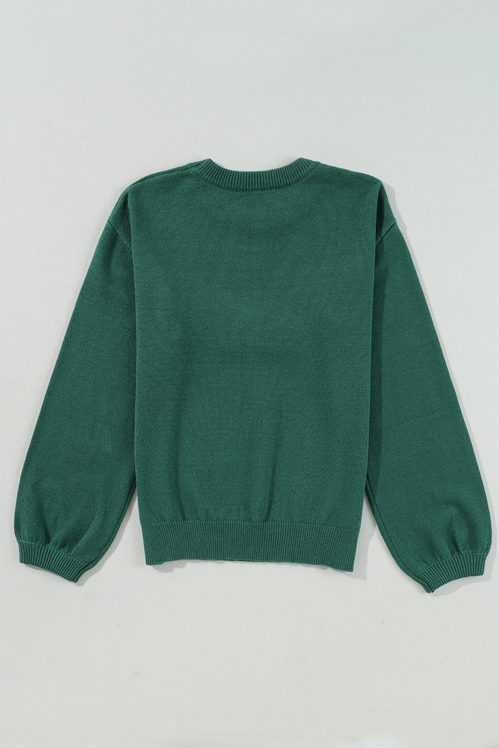 Blackish Green Beaded Cheerful Casual Sweater