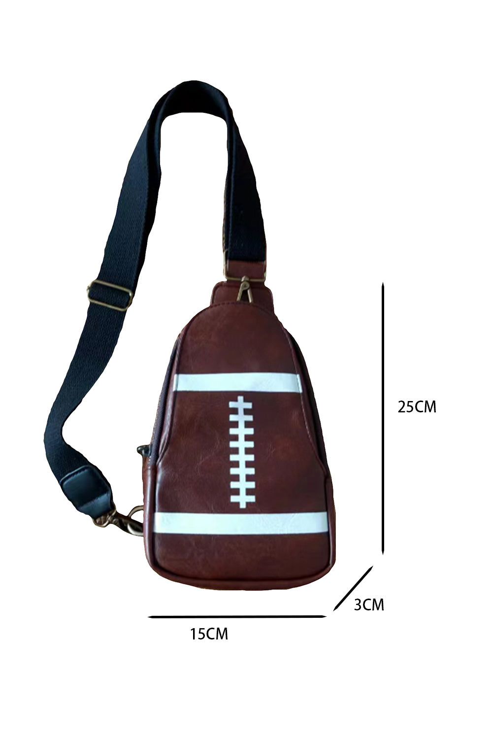 Brown Rugby Pu Mini Crossbody Bolse