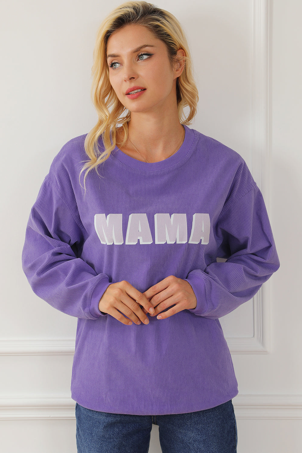 Purple Mama Reste Equipaggio Pullover Neck Pullover