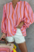 Bullyed shirt with rushed sleeve buttoned with orange stripes