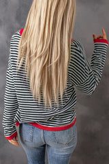 Razzled shoulder sweater and contrasting edges