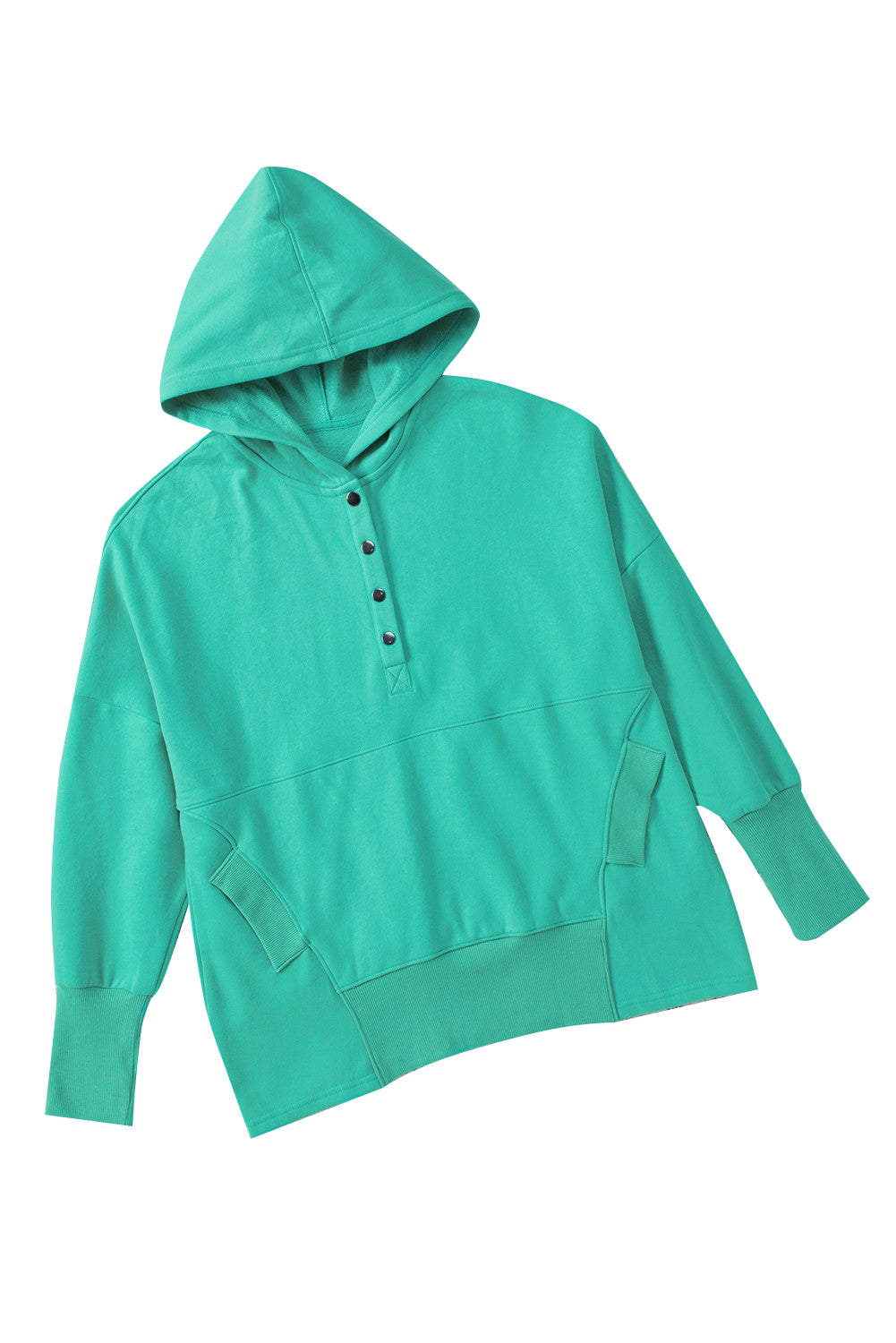 Sweat à capuche Henley Henley à poche à poche à pochette turquoise