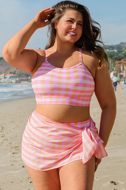 Ensemble de bikini grande taille rose *