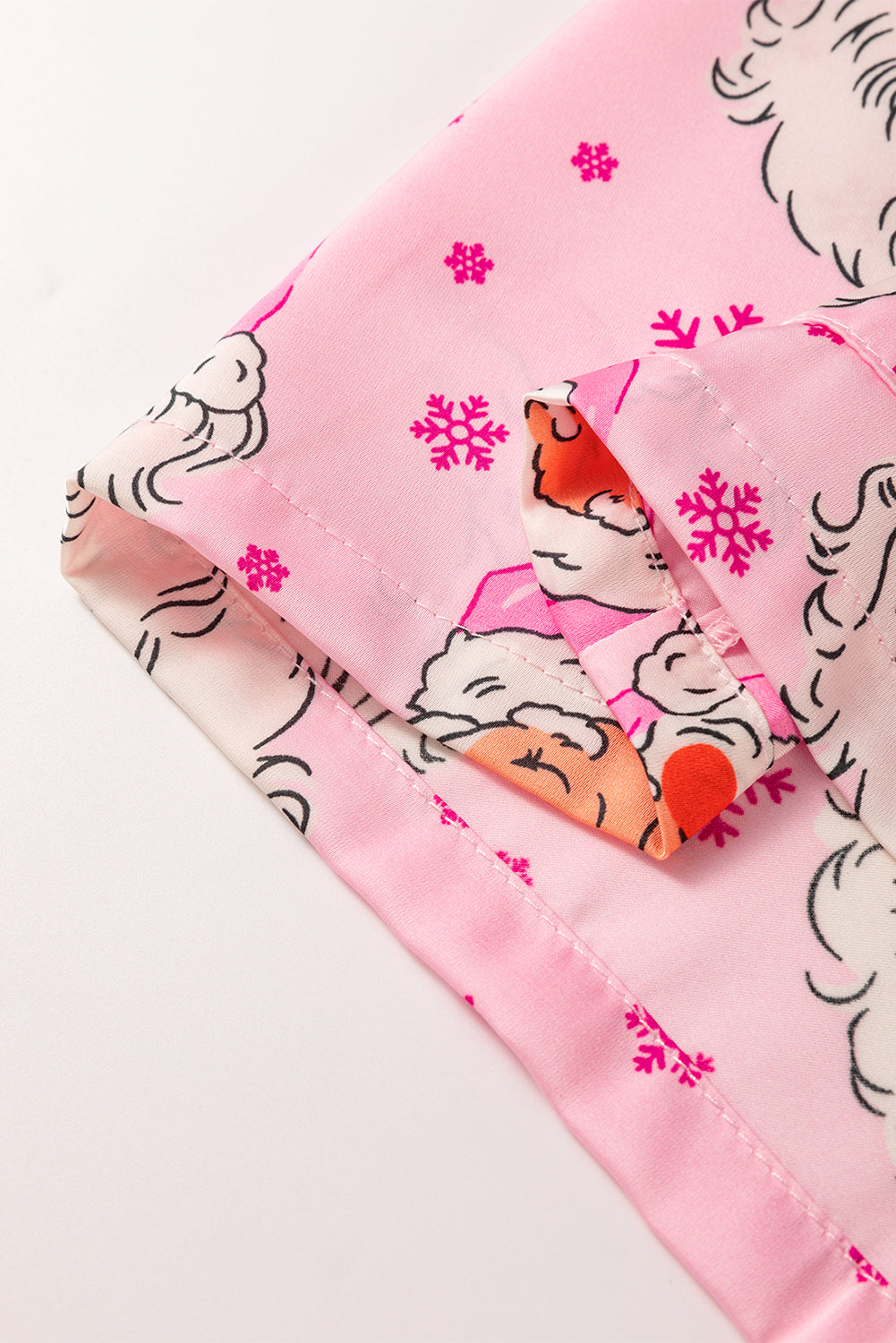 Ensemble pyjama de Noël avec chemise à manches longues et flocon de neige du Père Noël rose-A WOMAN WE LOVE
