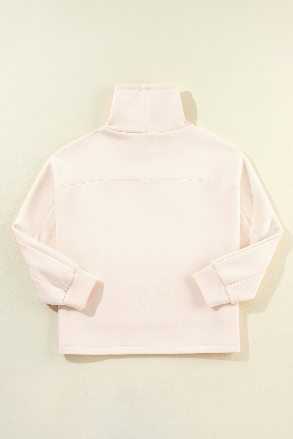 Apricot Turtleneck Batwing Sleeve Sweatshirt