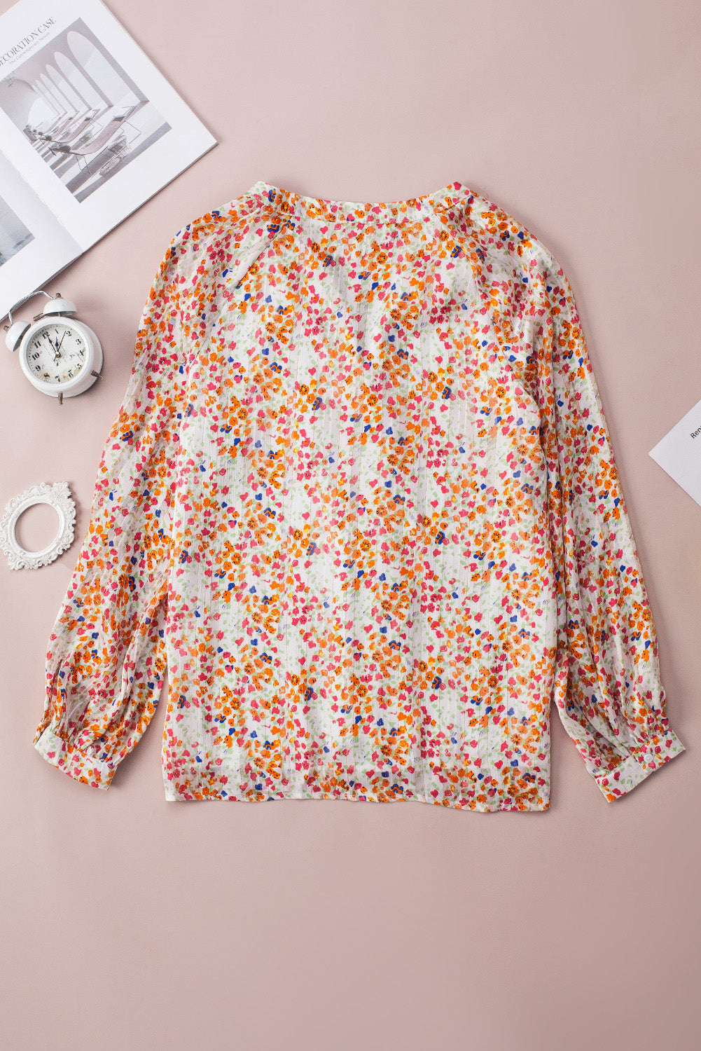 Multicolore Boho Floral Print Button Front Shirt