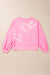 Sweat-shirt brodé rose Touch Down Rugby Football grande taille