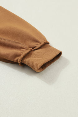 Brown shoulder brown and Henley sweatshirt