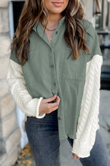 Toallel tricot y chaqueta de manga cruda de dobladillo