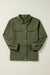 Moss green zip and snap button fitted collar jacket