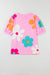 Pink t-shirt with bubbles and flower prints *