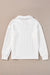 White long sleeve top with sporty collar and quilted texture