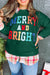 Bright and cheerful cable knit sweatshirt in blackish green