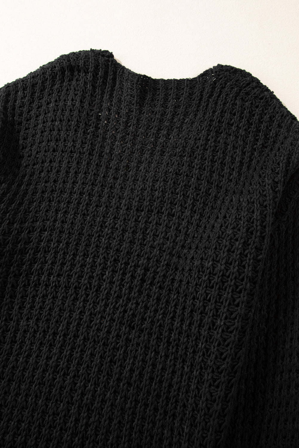 Crochet noir creux en V Pull à cou