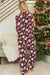 Two -piece pajamas black with Santa Claus Print