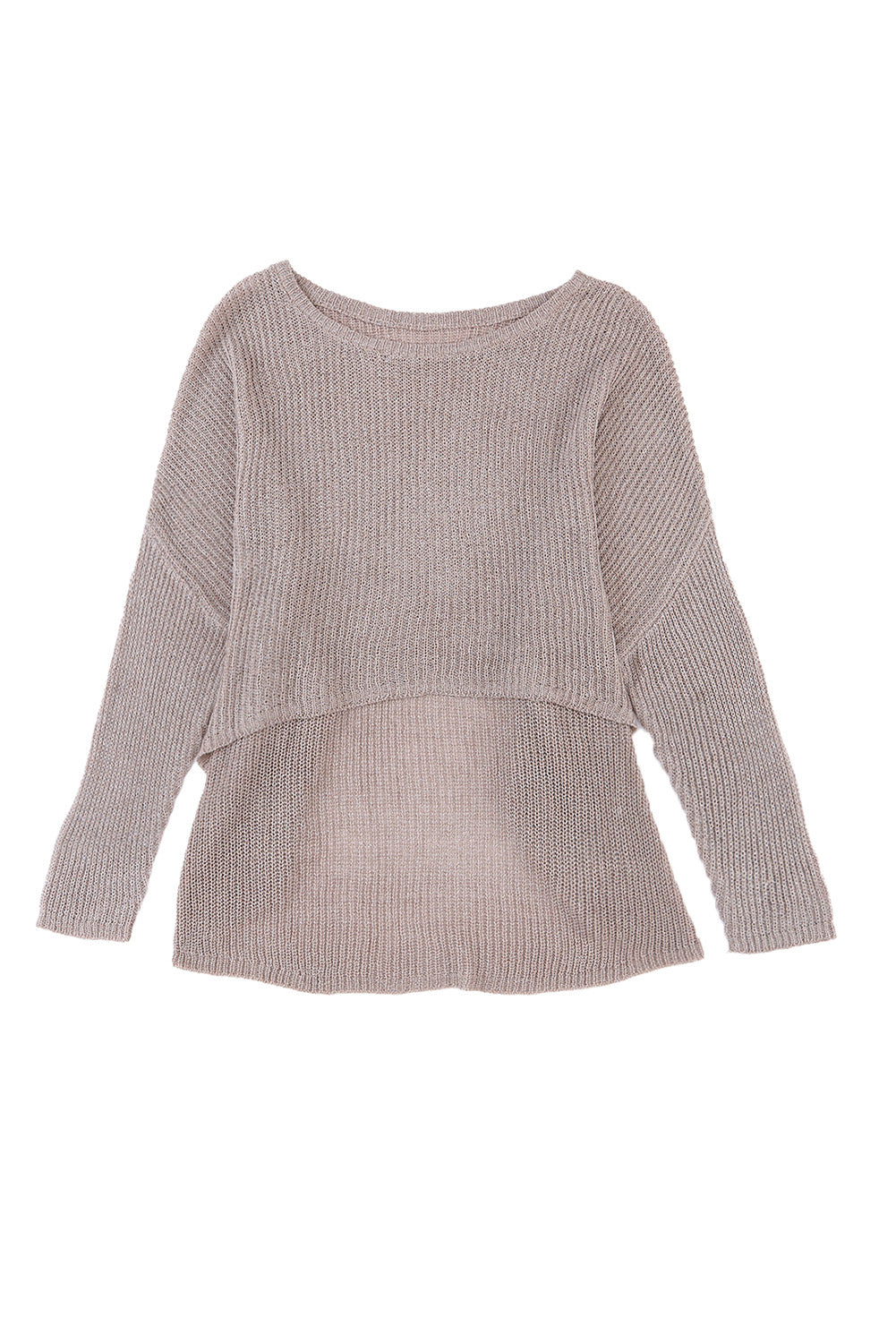 Sweater alto de manga de Dolman gris Slouchy